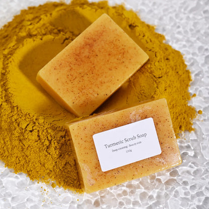Turmeric Kojic Acid Soap - Natural Brightening Scrub for Face & Body