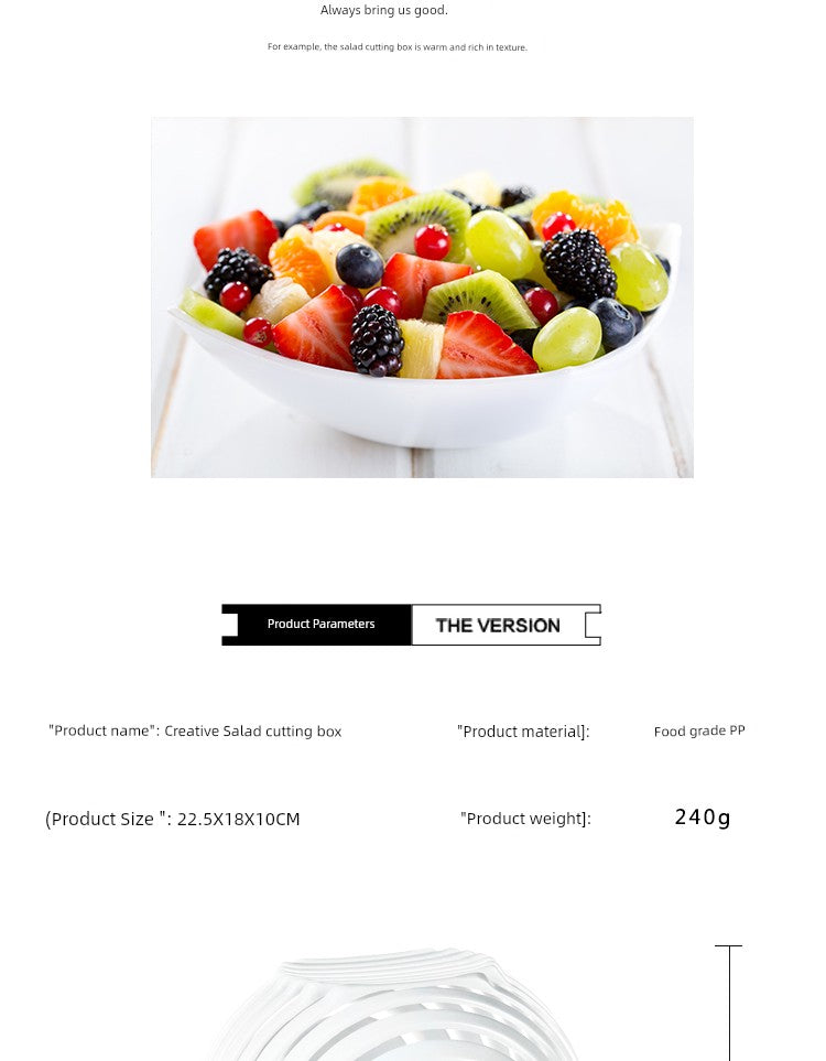 Vegetable Cutting Bowl - Quick Salad Prep Gadget with Slicing Function