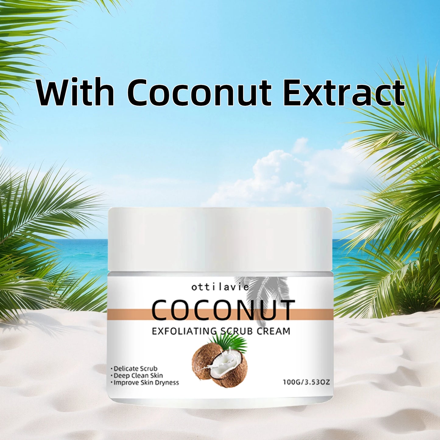 Coconut Exfoliating Scrub - Physical Exfoliation for Face & Body
