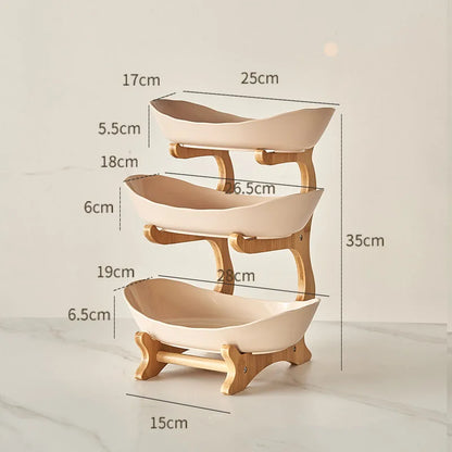 "Multi-Layer Fruit Stand - Modern 3 Tier Snack Dish for Living Room"