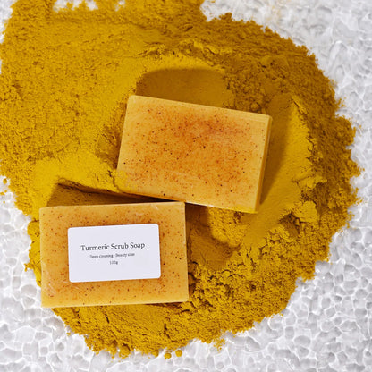 Turmeric Kojic Acid Soap - Natural Brightening Scrub for Face & Body