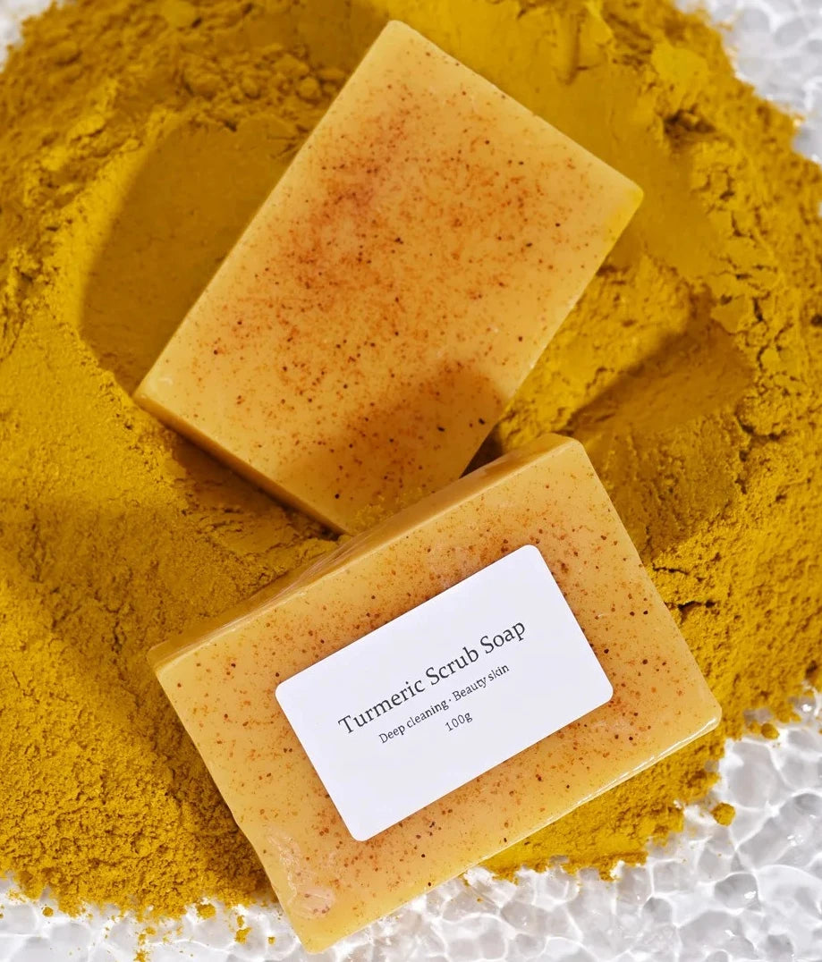 Turmeric Kojic Acid Soap - Natural Brightening Scrub for Face & Body
