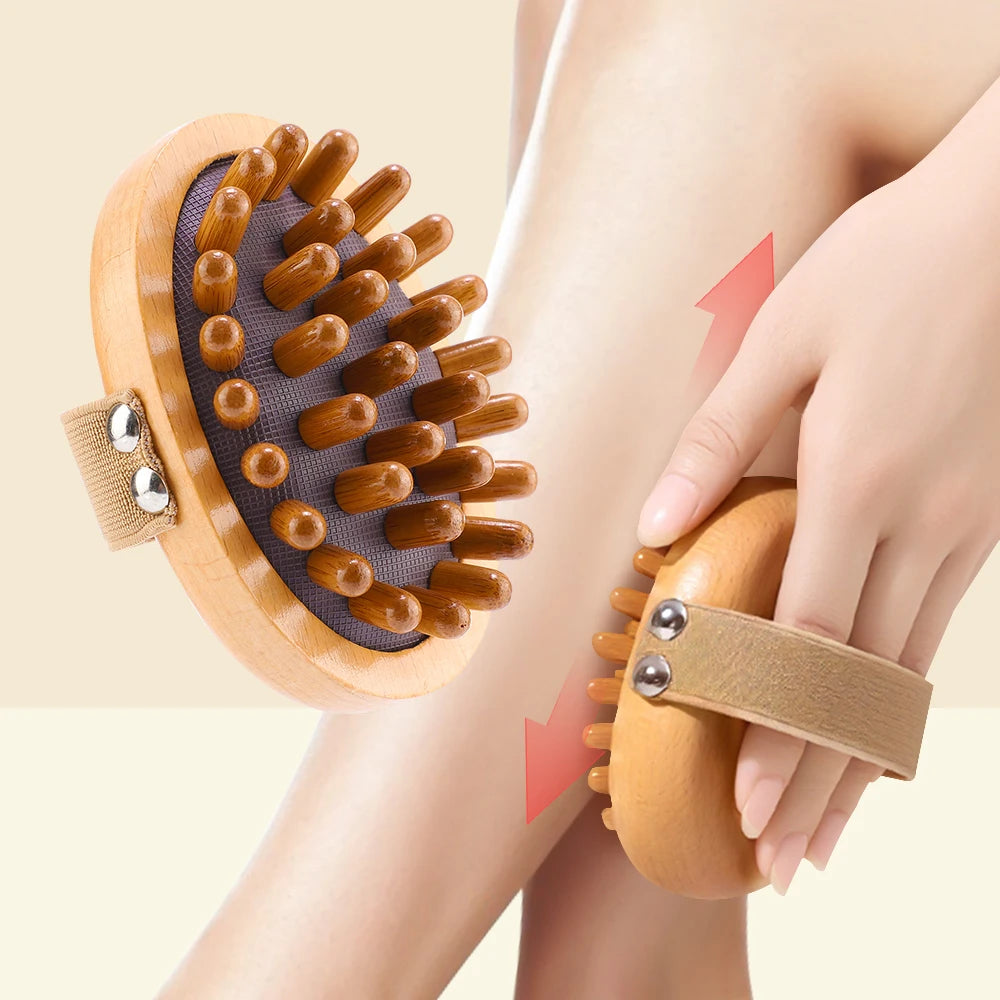 Wooden Massage Brush - Multi-Functional Scalp & Body Anti-Cellulite