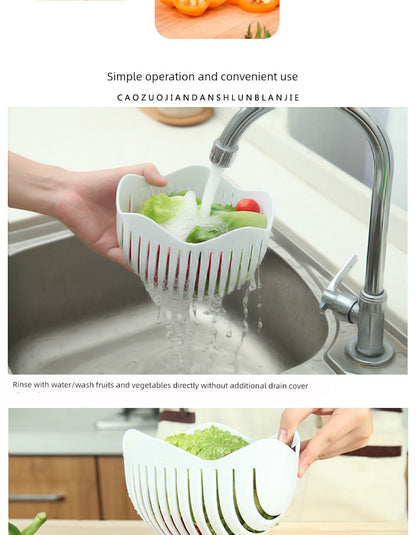 Vegetable Cutting Bowl - Quick Salad Prep Gadget with Slicing Function