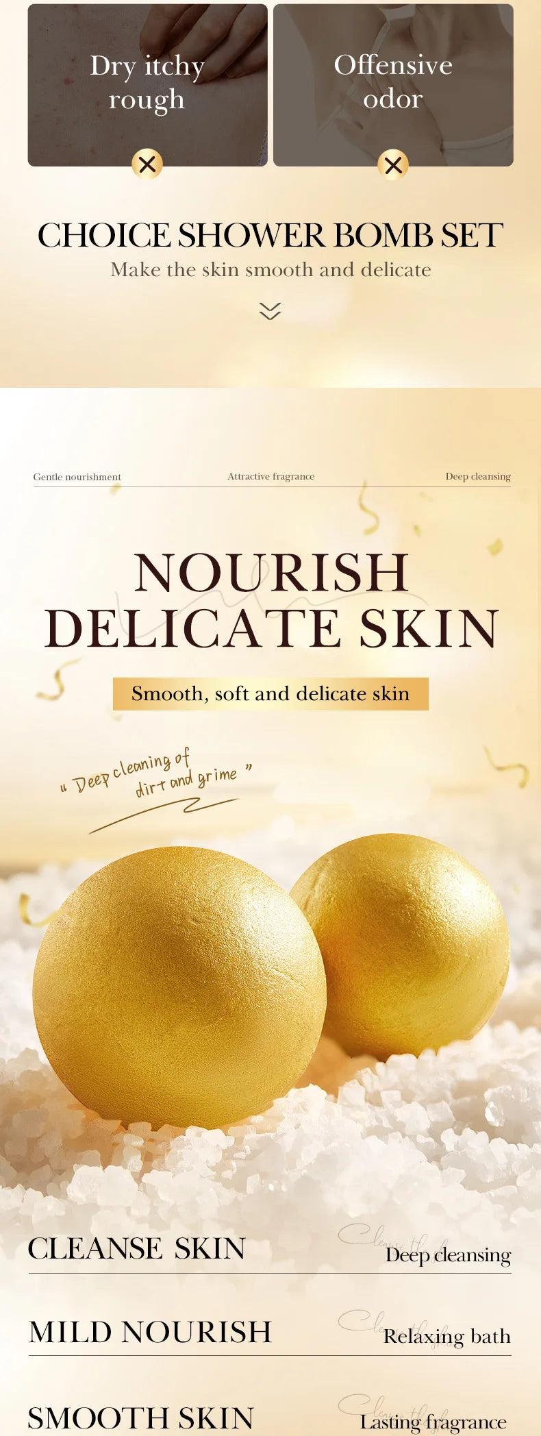 Gold Bath Salt Ball 100g - Deep Cleansing Relaxation Spa Soak