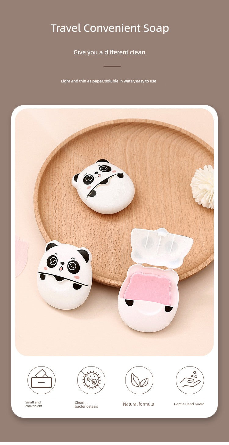 Outdoor Portable Student Cartoon Portable Soap Slice