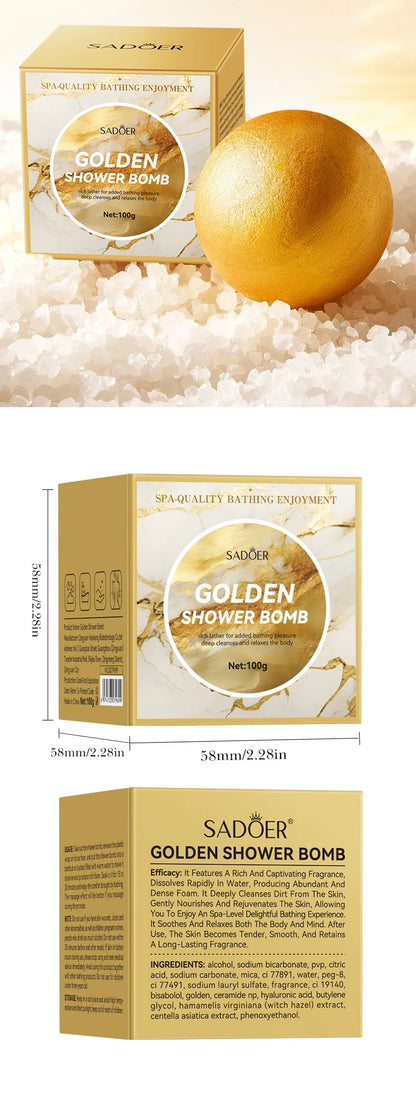 Gold Bath Salt Ball 100g - Deep Cleansing Relaxation Spa Soak