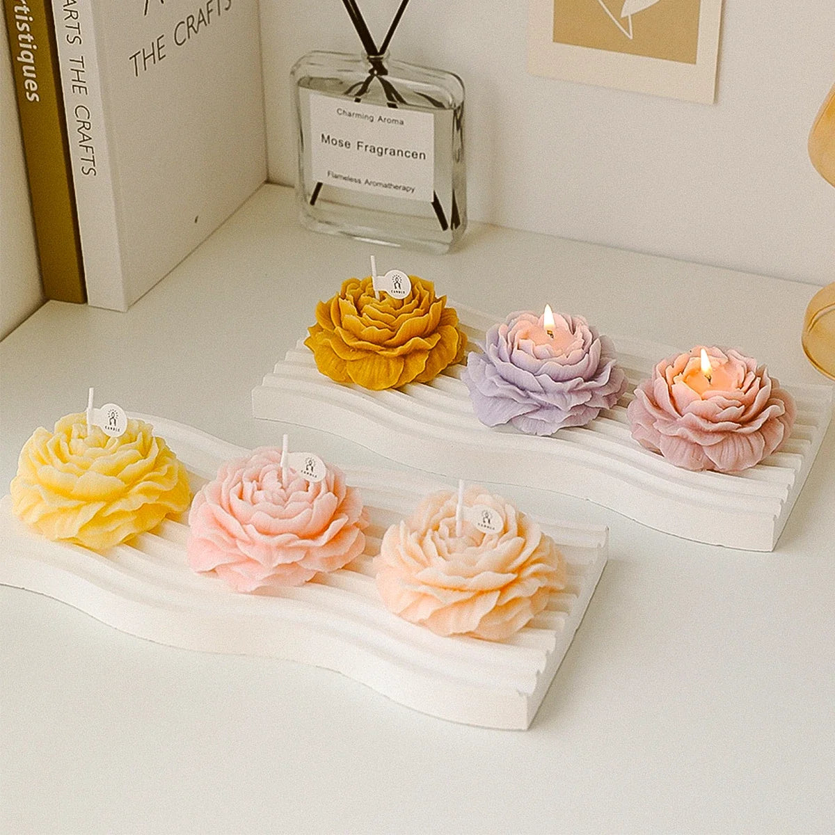 3D Peony Candle - Flower Shaped Scented Candle Wedding Gift