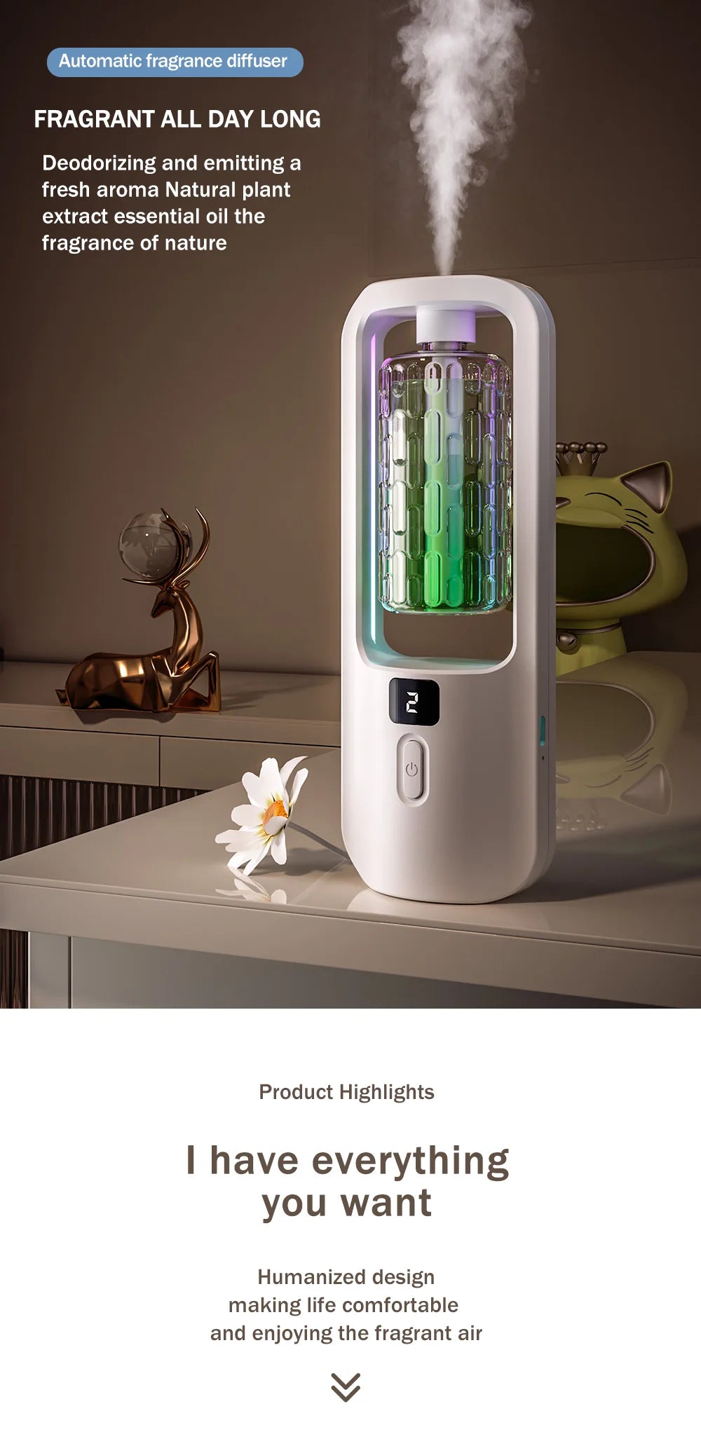 Automatic Aromatherapy Diffuser - Odour Eliminator Air Freshener