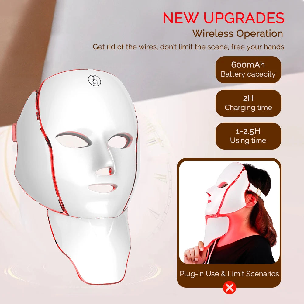 LED Face Mask - 7 Colour Light Therapy for Anti-Ageing & Rejuvenation