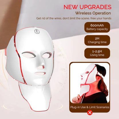 LED Face Mask - 7 Colour Light Therapy for Anti-Ageing & Rejuvenation