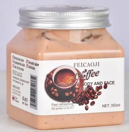 Body Scrub 350ml - Exfoliating Bath Salt with Coffee & Rice