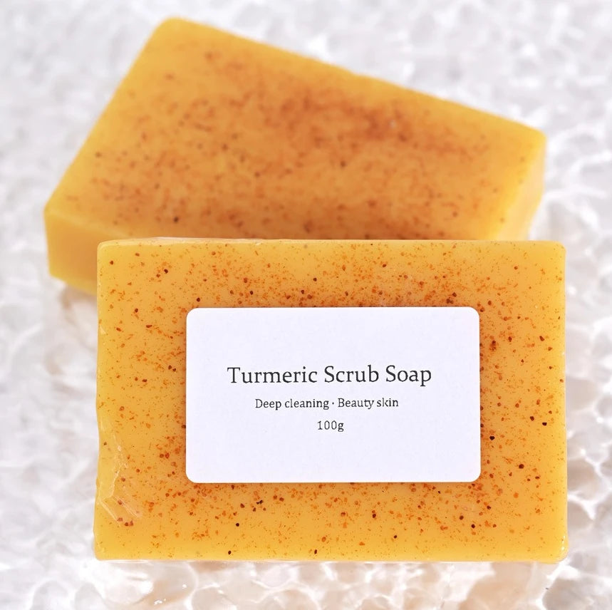 Turmeric Kojic Acid Soap - Natural Brightening Scrub for Face & Body