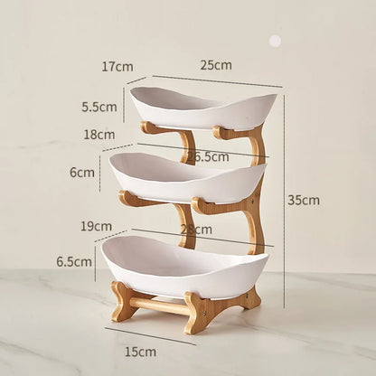 "Multi-Layer Fruit Stand - Modern 3 Tier Snack Dish for Living Room"