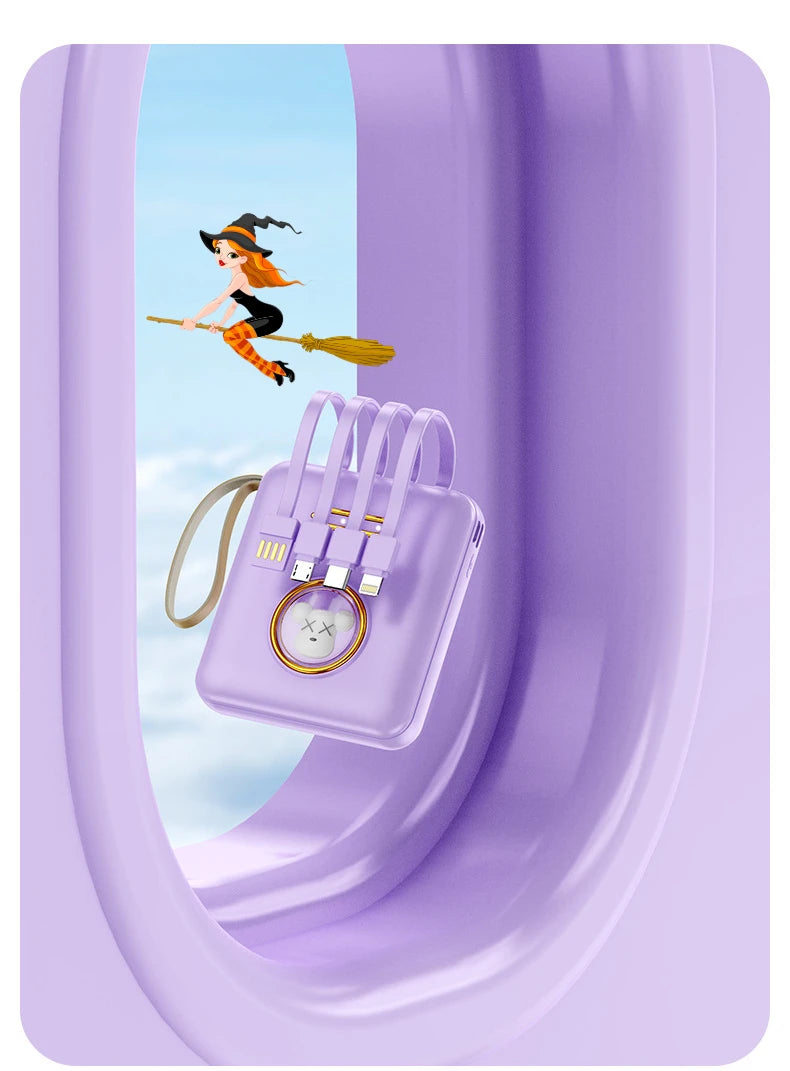 Fun Cartoon Power Bank 20000mAh - Mobile Charger with Cable Included