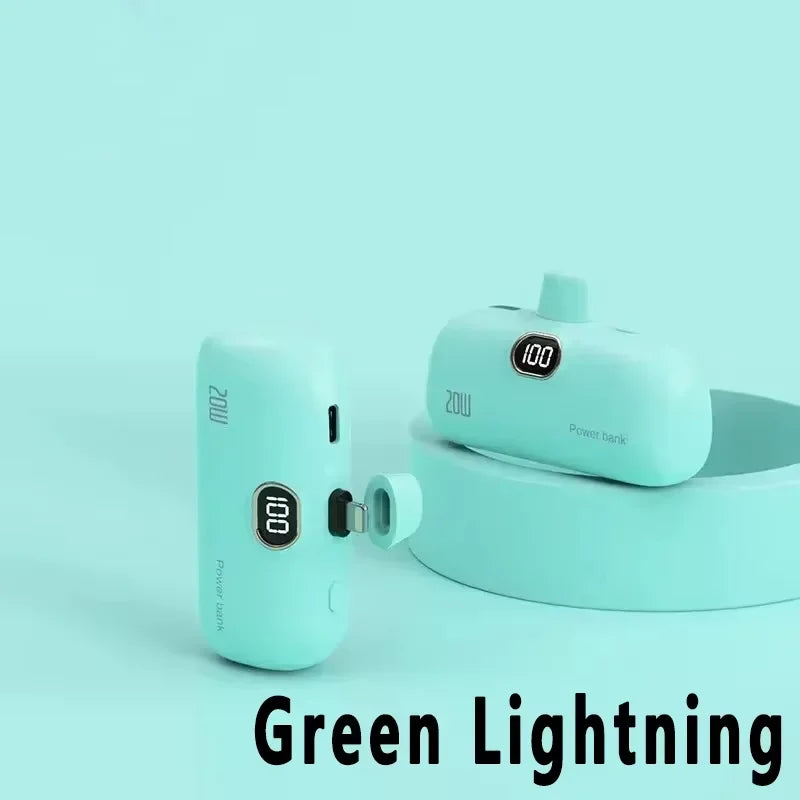 Digital -High Capacity Power Bank 30000mAh - Mini Capsule Fast Charger Mobile Battery Battery with Cable