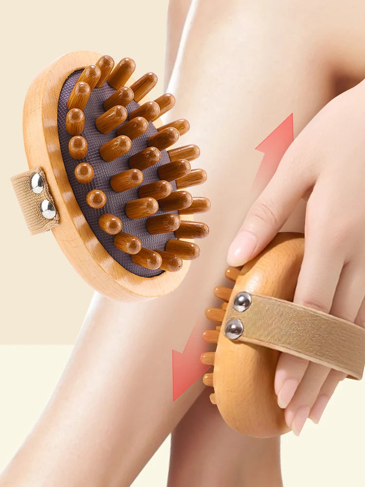 Wooden Massage Brush - Multi-Functional Scalp & Body Anti-Cellulite