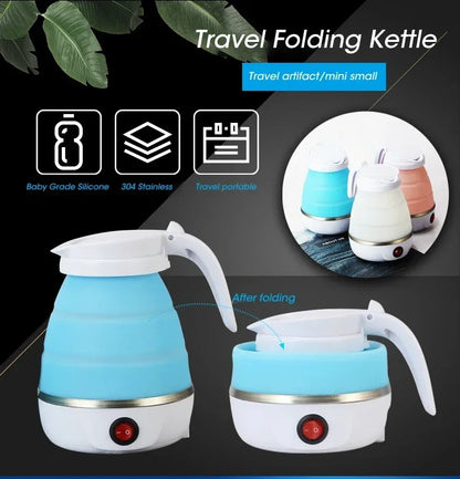 Electric Kettle Mini Foldable 600ml Water Heater Home Hot Water Portable Kitchen Kettle 220V Travel Electric Kettle