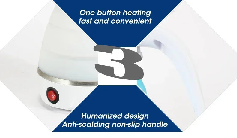 Electric Kettle Mini Foldable 600ml Water Heater Home Hot Water Portable Kitchen Kettle 220V Travel Electric Kettle