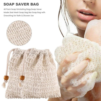 Sisal Soap Bags 5-50pcs - Natural Exfoliating Soap Saver Pouches